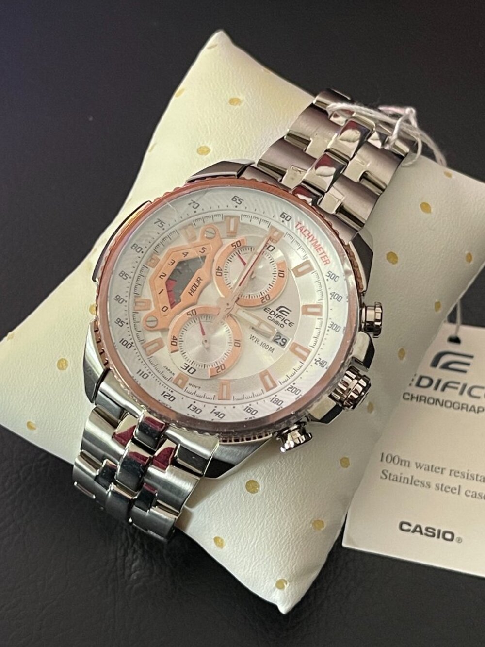 Casio Men's Edifice White Stainless-Steel Quartz Fashion Watch